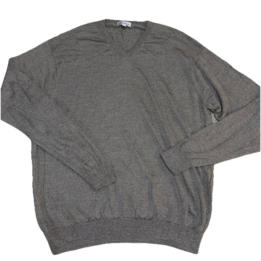 Peter Millar Sweater Mens XL Gray Merino Wool Long Sleeve Pullover 26626
